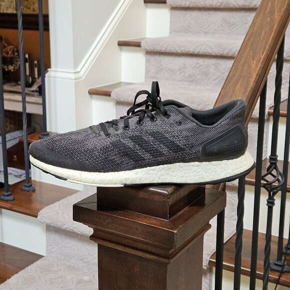 Adidas Men's PureBoost Knit Running Shoes, Gray, Sz 13 - Picture 9 of 16